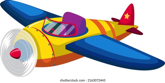 Cute colourful airplane on white background illustration