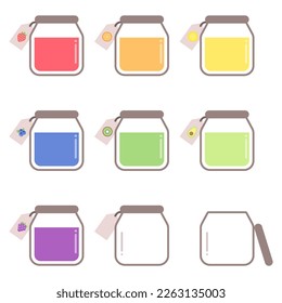 Cute Colourful Fruit Jam Jar Vector