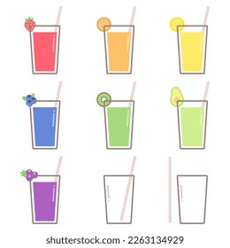 Farbiger Fruchtsaft-Vektorgrafik