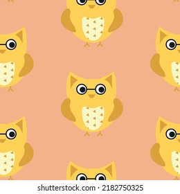 Cuto colorido se enfrenta a un patrón sin fisuras para el diseño infantil de papel envolvente, tela, textil, tarjeta de bebé, afiche, invitación, gráfico, impresión. Ilustración vectorial de dibujos animados planos