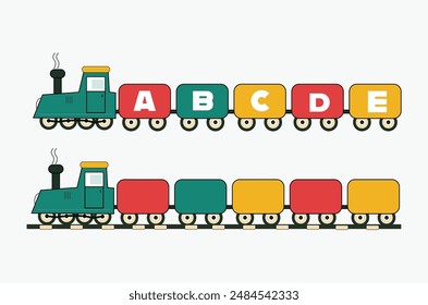 Ilustración vectorial colorida linda del tren para el uso