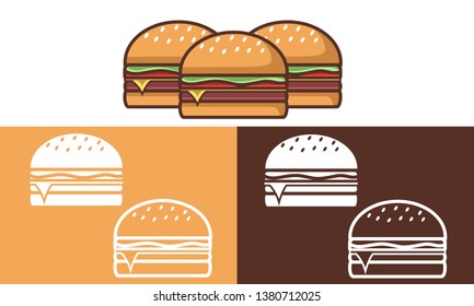 Cute colourfull Burger vector for logo or icon design