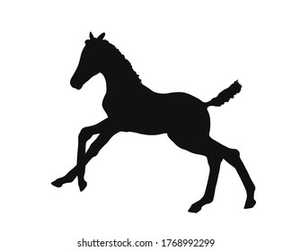 Running Horse Black Silhouette Vector Illustration Stock Vector ...