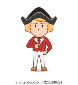 lindo columbus portador de dibujos animados con traje rojo, adecuado para mascota, personaje, pegatina, logotipo, etc.