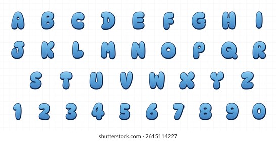 cute comic cartoon kids font style collection