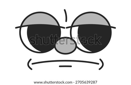 Cute comic face displeased grimace