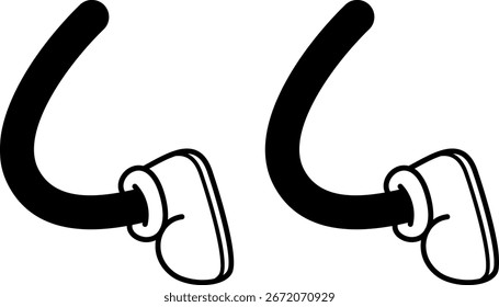 Ilustración vectorial linda de pies cómicos