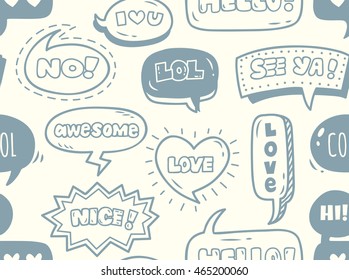 cute comic speech bubble doodle background