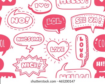 cute comic speech bubble doodle background
