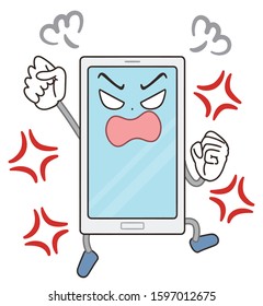 Cute and comical character of smartphone.