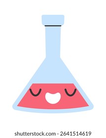 Cute comical flask cartoon character