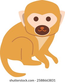 Cute comical squirrel monkey illustration