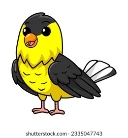 Cute common backyard bird cartoon