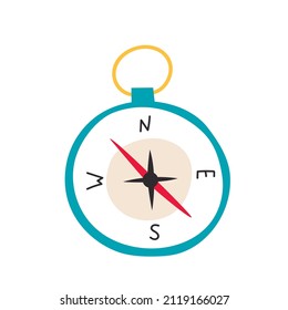Cute compass. Hand draw style. Vector illustration