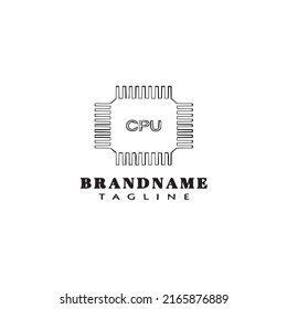 cute computer CPU logo icon design modern vector