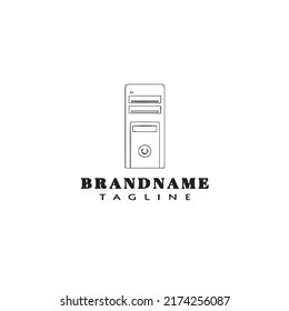 cute computer CPU logo icon design modern vector