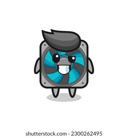 cute computer fan mascot with an optimistic face , cute style design for t shirt, sticker, logo element