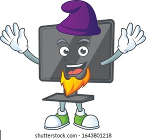 Cute computer screen mascot icon performed as an Elf on the stage