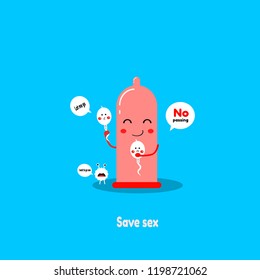 cute condom cartoon vector. safe sex.contraceptives.