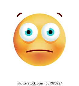 Cute Confused Emoticon On White Background Stock Vector (Royalty Free ...