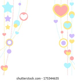 Cute congratulation card with border of hearts