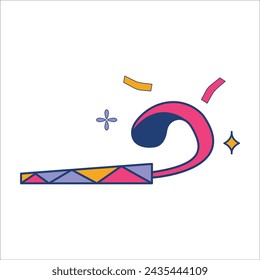 Cute Congratulation Icon Illustration for Sticker