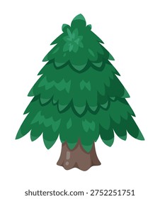 Cute coniferous tree vector illustration