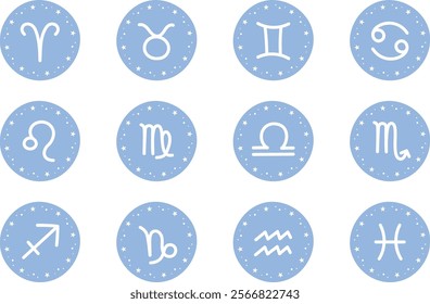 Cute constellation mark illustration set