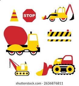 Cute Construction Vehicles and Signs