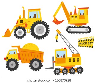 cute constructions truck set