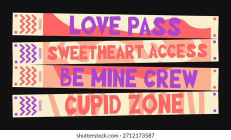 Cute Valentine’s-themed control bracelets wristbands with heart motifs and sweet messages. Ideal for festivals, parties, school events, or romantic gift packs.