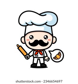 Cute Cook Chef Cartoon Character Premium Vector