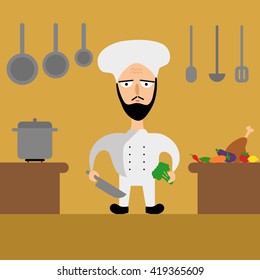 Cute cook chief vector illustration