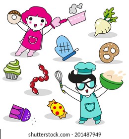 The Cute Cookers illustration set