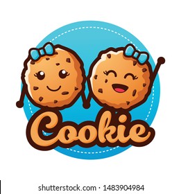 cute cookie character for logo design template
