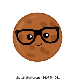 cute cookie character. Vector illustration of cookies isolated on white background.