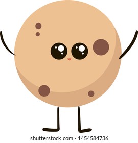 Cute cookie with eyes, illustration, vector on white background.