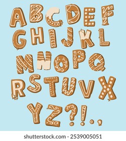 Cute Cookie Gingebread Alphabet Design