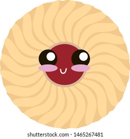 Cute cookie, illustration, vector on white background.
