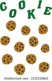 Cute cookie illustration.vector.icon.simple.Charming illust. food