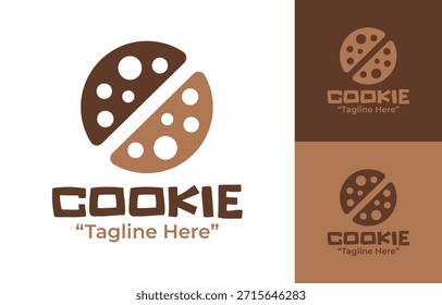 Un lindo concepto de logotipo de galletas ideal para marcas de aperitivos, tiendas de postres y elementos visuales de panadería juguetones.