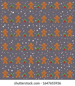 Cute cookie man pattern vector