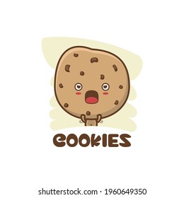cute cookie mascot character. suitable for use as, cards, posters, stickers etc.