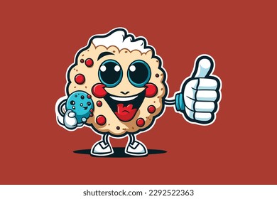 Cute Cookie Mascot vector Illustration