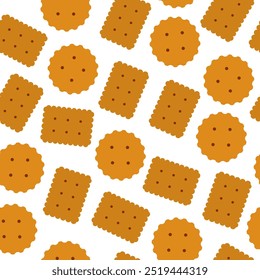 Cute cookie seamless pattern background. biscuits pattern background. chocolate chips pattern background. Cartoon illustration of Cookies. biscuits illustration.