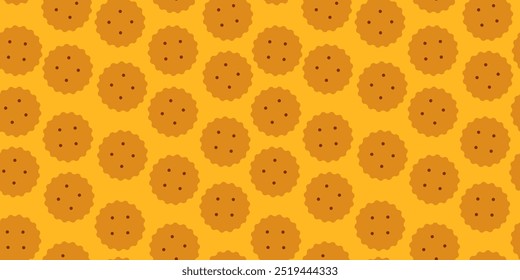 Cute cookie seamless pattern background. biscuits pattern background. chocolate chips pattern background. Cartoon illustration of Cookies. biscuits illustration.