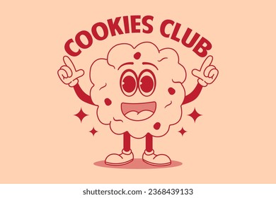 Cute cookies cartoon character design. vector illustration. Can be printed as t-shirt, Poster, greeting cards, gift or room and office decoration. Also can be social media post content