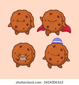 Cute Cookies Cartoon Character Illustration