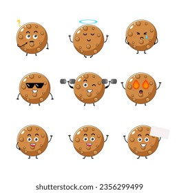 Cute cookies character vector illustration