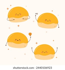 Cute cookies character vector set illustration